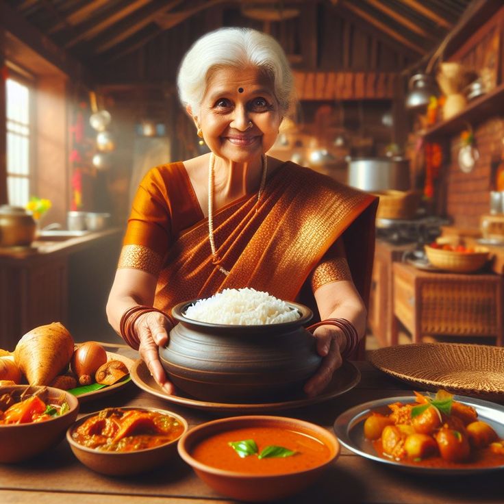 Grandmother cooking in Rajasthan